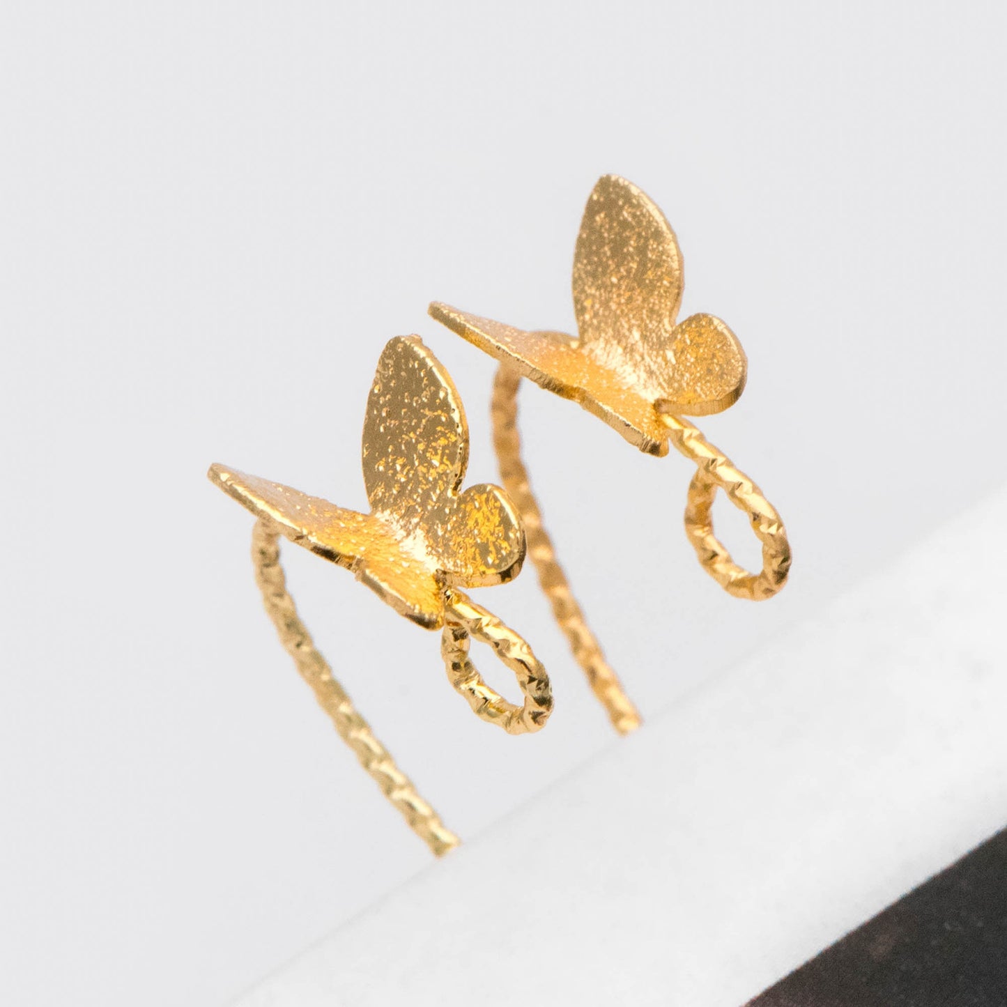 10pcs Gold plated Brass butterfly Ear Hooks, Simple Earwires Earring Components (GB-1202)