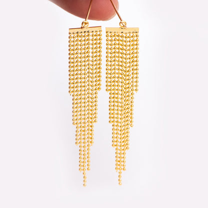 4pcs Gold/ Silver tone Chain Tassels 62mm Long, Ball Chain Tassels，Earring Tassels (GB-945-D)