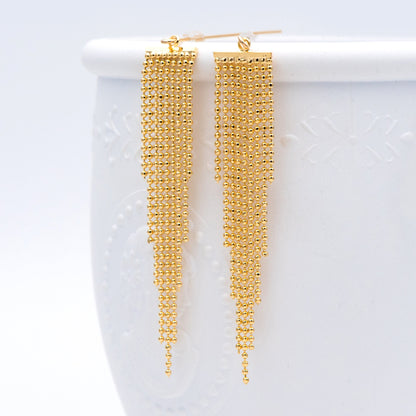 4pcs Gold/ Silver tone Chain Tassels 62mm Long, Ball Chain Tassels，Earring Tassels (GB-945-D)