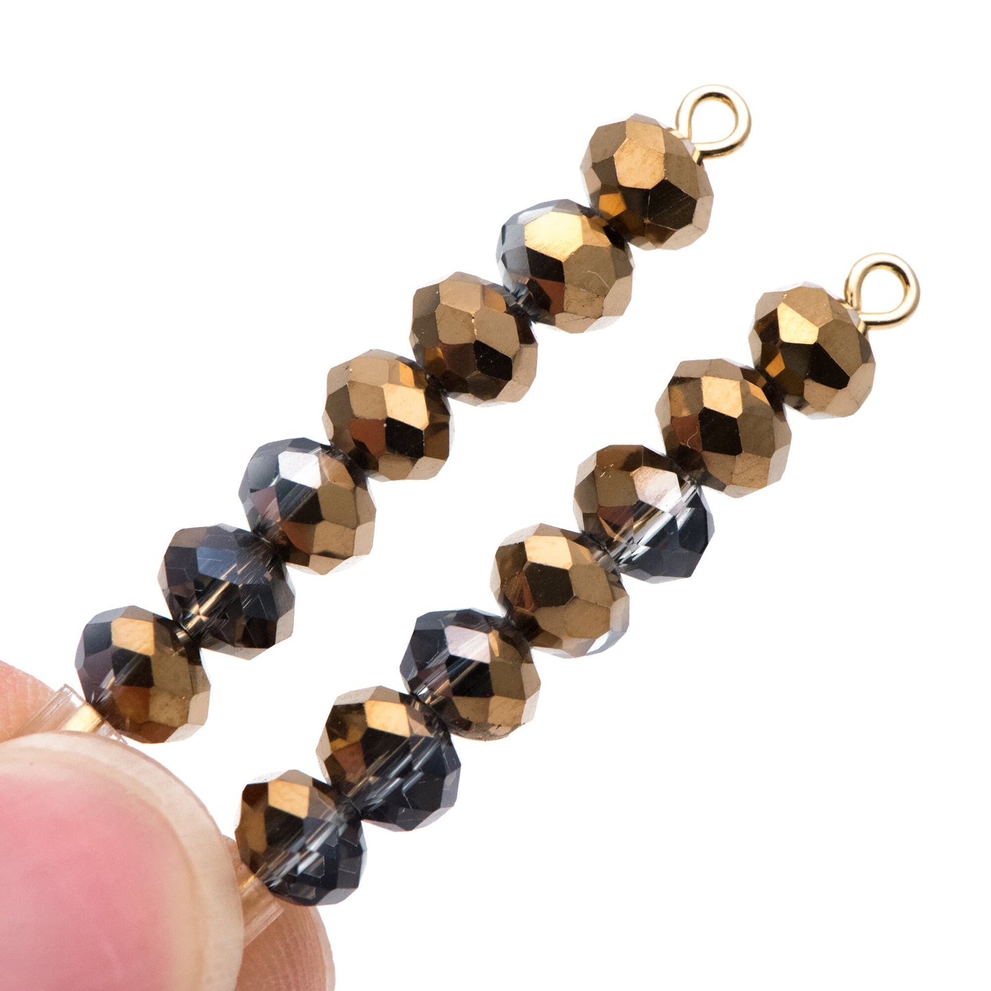 Faceted Crystal Rondelle Glass Beads 4x6mm Copper -95pcs /(BZ06-04)