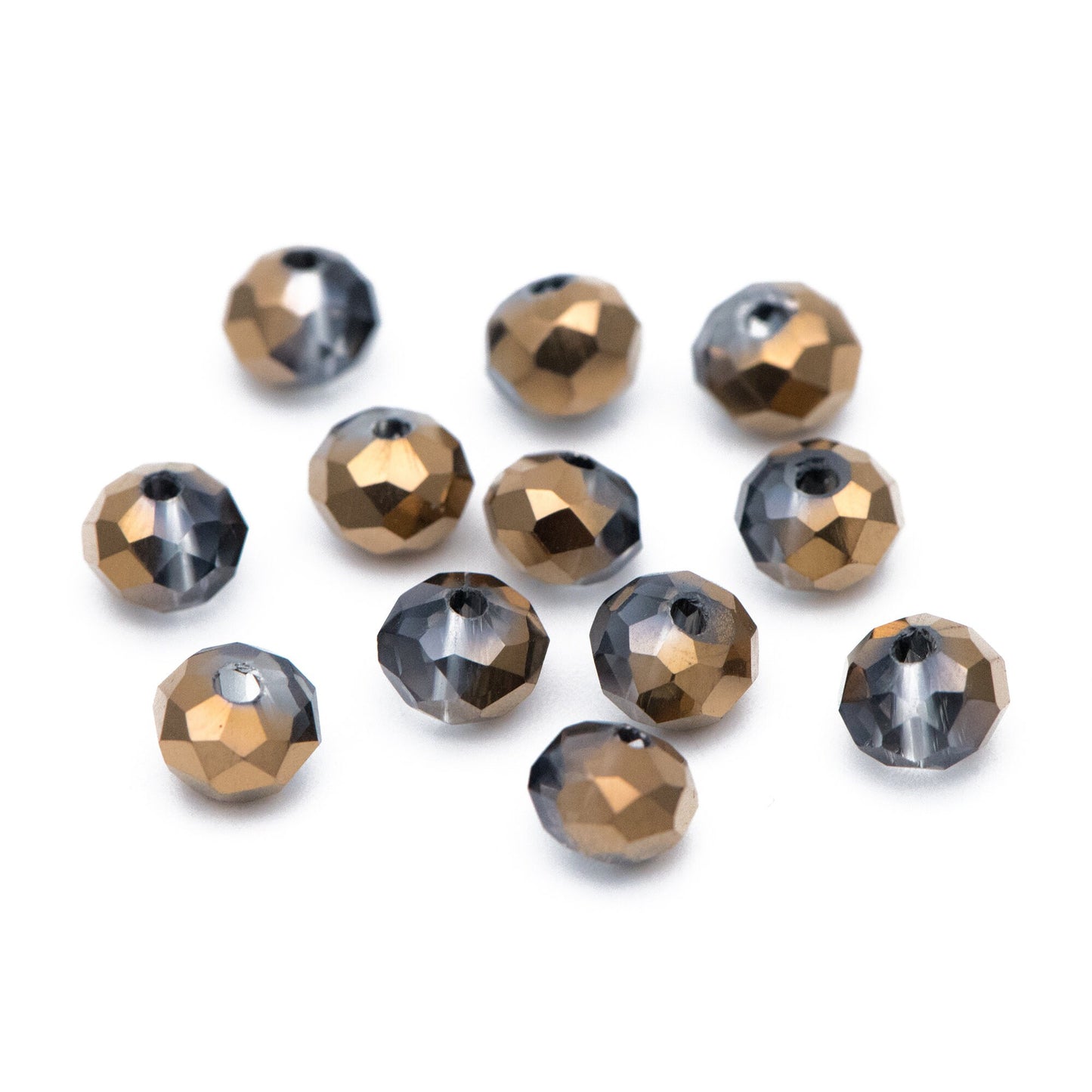 Faceted Crystal Rondelle Glass Beads 4x6mm Copper -95pcs /(BZ06-04)