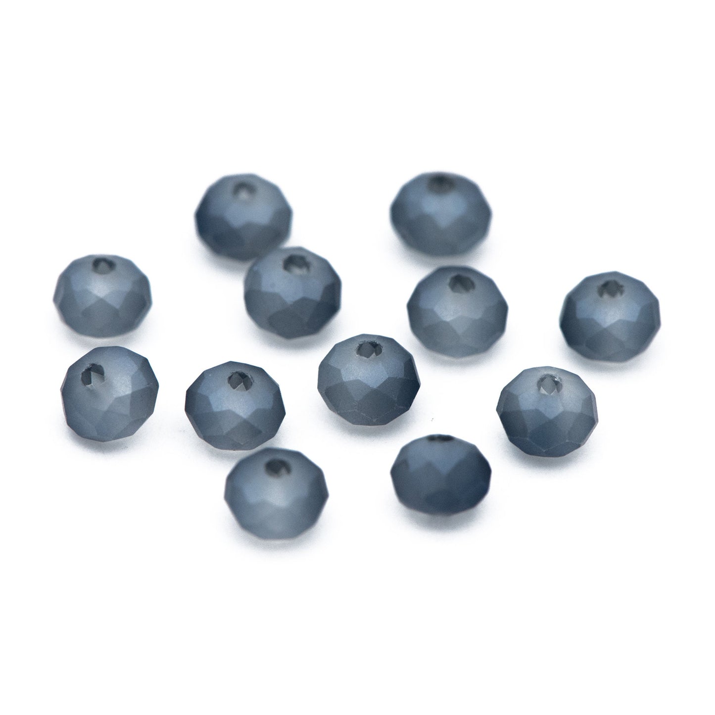 Frosted Crystal Rondelle 3x4mm, Faceted Glass Rondelle Beads, Matte Montana Blue -(BZ04-157)/ 145 beads full strand