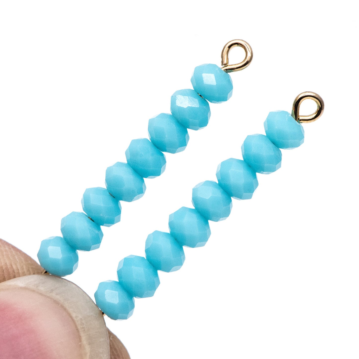 125 beads- Crystal Glass Rondelle Faceted Tiny beads 3x4mm, Opaque Sky Blue (#BZ04-121)