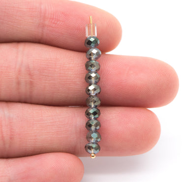 Crystal Glass Rondelle Faceted beads 3x4mm Sparkly Olivine Olive Green -(BZ04-137)/ 145pcs