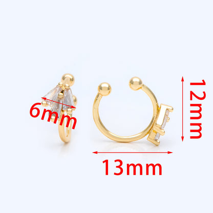 10pcs CZ Pave Ear Cuff, Cartilage, Dainty Earcuff Earring (GB-1095)