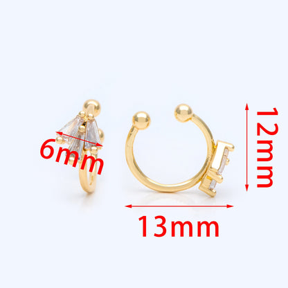 10pcs CZ Pave Ear Cuff, Cartilage, Dainty Earcuff Earring (GB-3539-B)