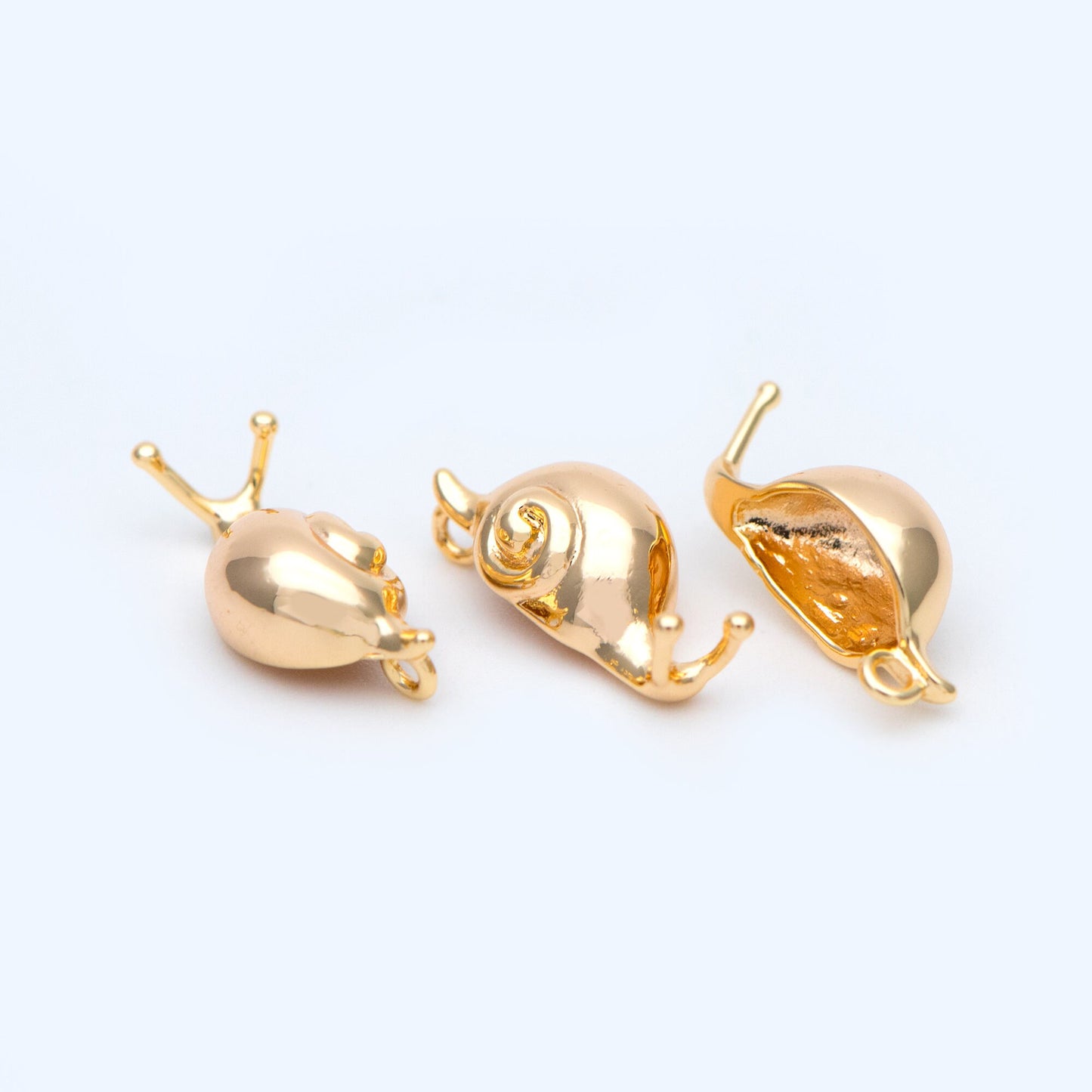 10pcs Gold plated Brass snail Charm,18x7.5mm (GB-1096)