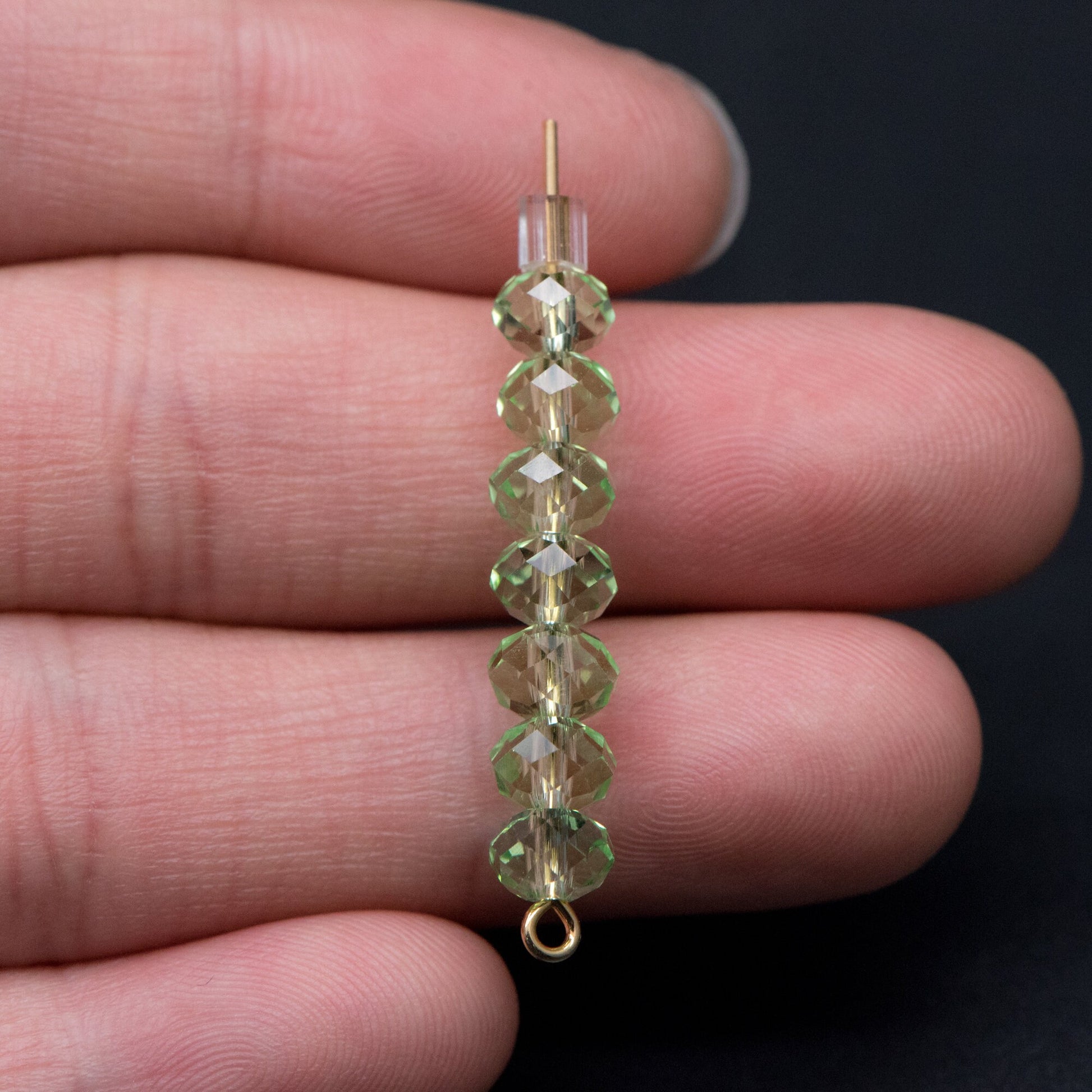 Rondelle Crystal Glass Faceted Beads 4x6mm Apple Green -(BZ06-77)/ 95pcs