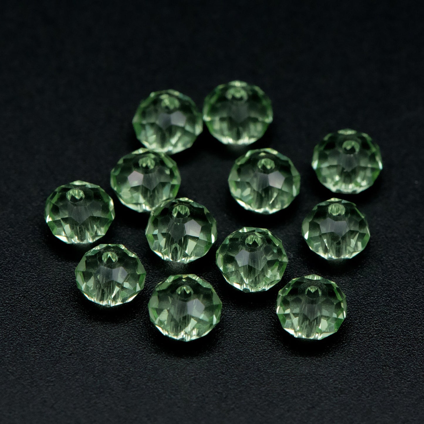 Rondelle Crystal Glass Faceted Beads 4x6mm Apple Green -(BZ06-77)/ 95pcs