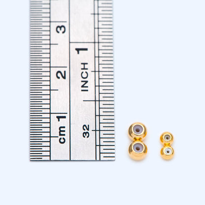 10pcs Chain Stopper, 3/ 4mm Double Beads Grip Slide Holder, Silicone Grip Slider Bead, Necklace Length Controller, Earrings Stopper(GB-1238)