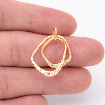 10pcs Hammered Ear Posts, 18K Gold/ Rhodium plated Brass, Geometric Hoop Stud Earring Findings (GB-1260)