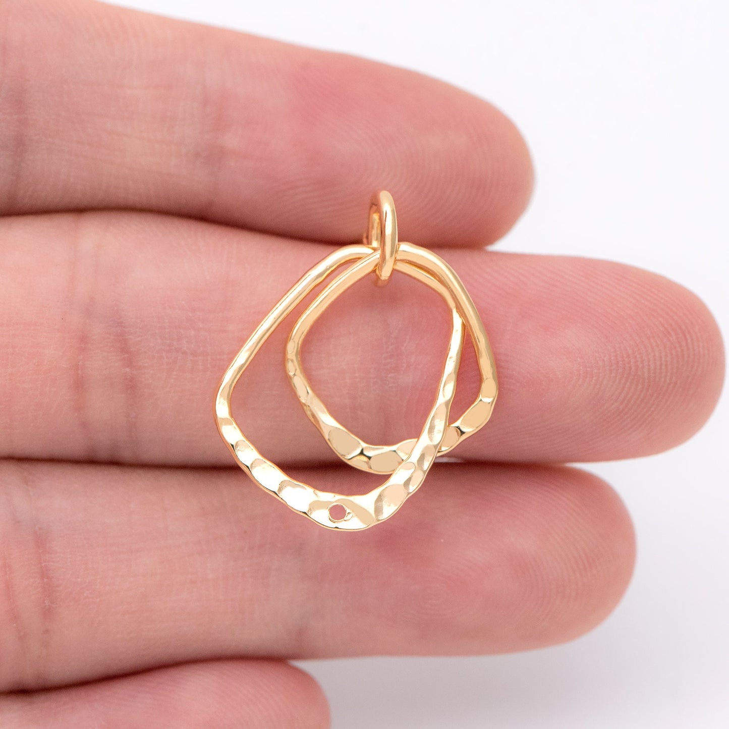 10pcs Hammered Ear Posts, 18K Gold/ Rhodium plated Brass, Geometric Hoop Stud Earring Findings (GB-1260)
