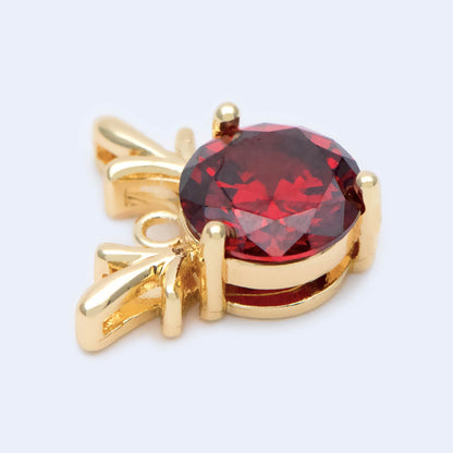 4pcs CZ Pave Deer Head Charms 13mm, 18K Gold Plated Brass, Reindeer Pendants for Christmas (GB-713-I)