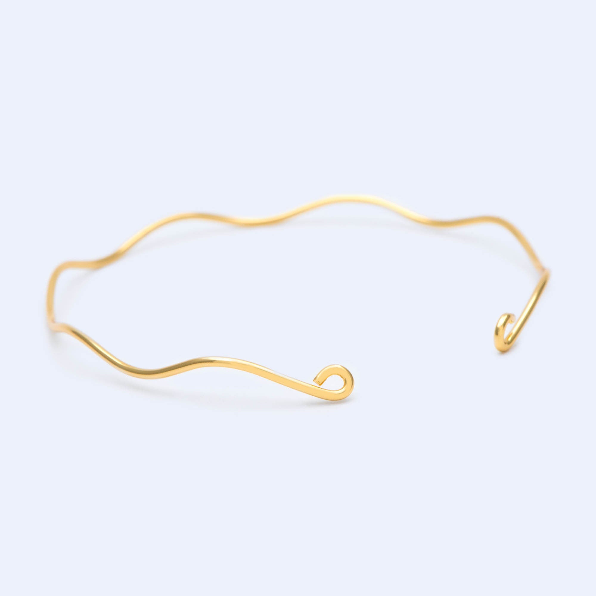 4pcs Gold/ Silver Waved Bangle Bracelets, Brass Expandable Bangle Wire (#GB-1169)