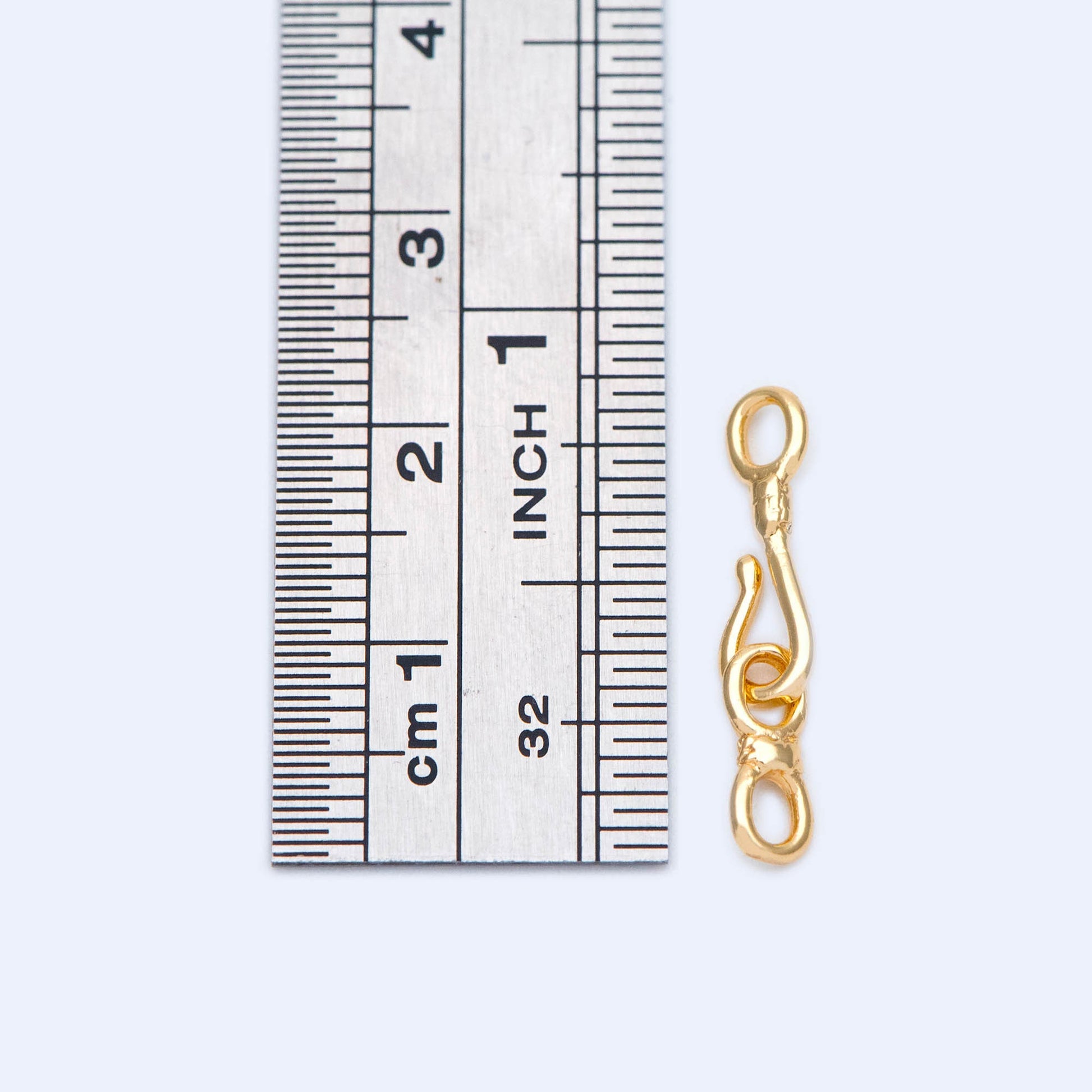 10pcs Gold plated Brass Hook And Eye Clasp, 23/28mm, Bracelet Clasp, Jewelry Clasp (GB-1185)