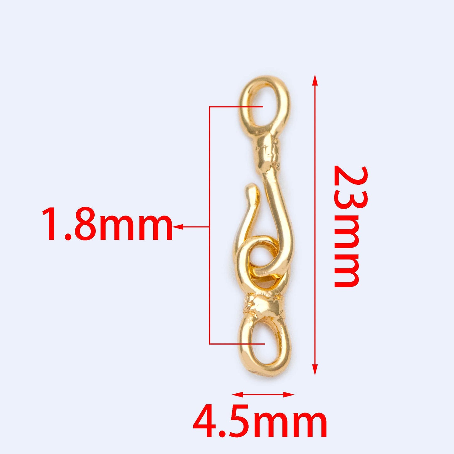 10pcs Gold plated Brass Hook And Eye Clasp, 23/28mm, Bracelet Clasp, Jewelry Clasp (GB-1185)