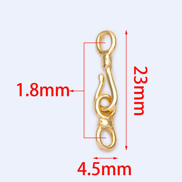 10pcs Gold plated Brass Hook And Eye Clasp, 23/28mm, Bracelet Clasp, Jewelry Clasp (GB-1185)
