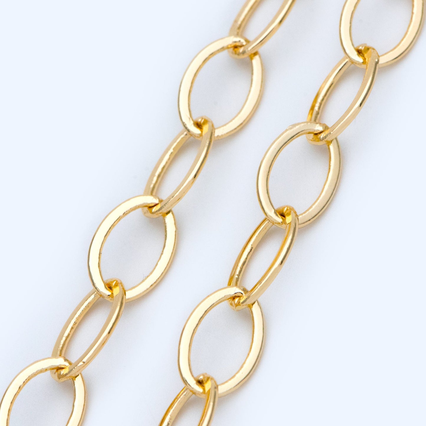 Gold plated Brass Oval Chains, Link Size 8.5x12mm, Cable Chain Findings Wholesale (#LK-351)/ 1 Meter=3.3 ft