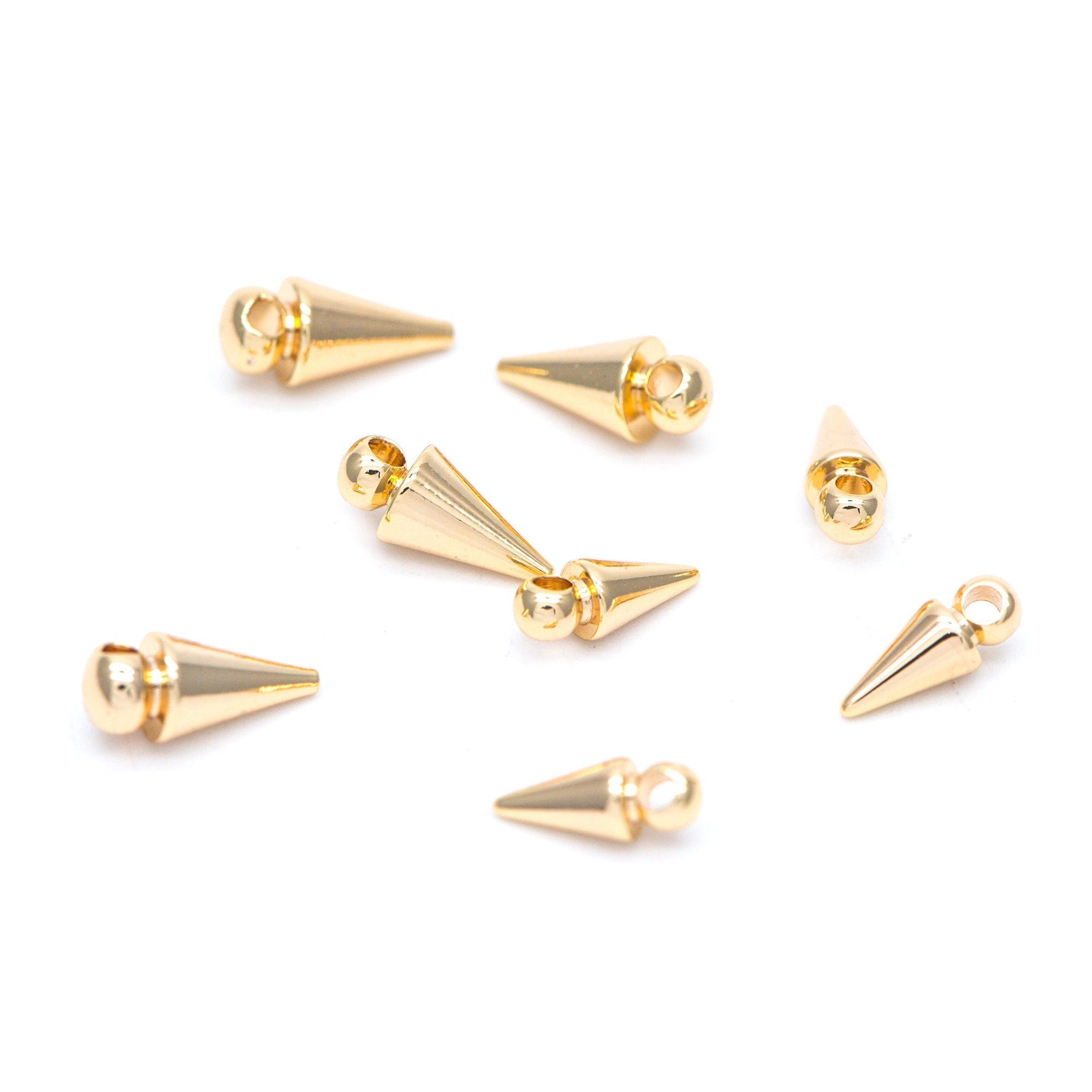 10pcs Gold plated Brass Bullet-shaped Charms 10x4mm/ 11x5mm, Arrow DANGLE Pendants (GB-643)