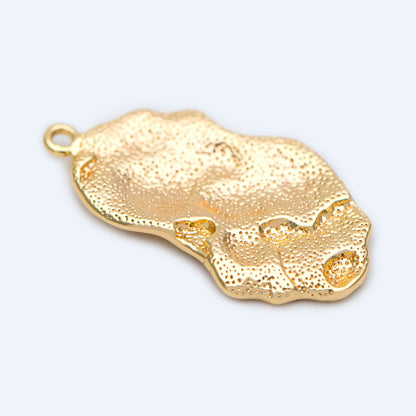 10pcs Gold plated Brass Hammered Charms, Gold Textured Pendants 25x14mm (GB-2977-F)