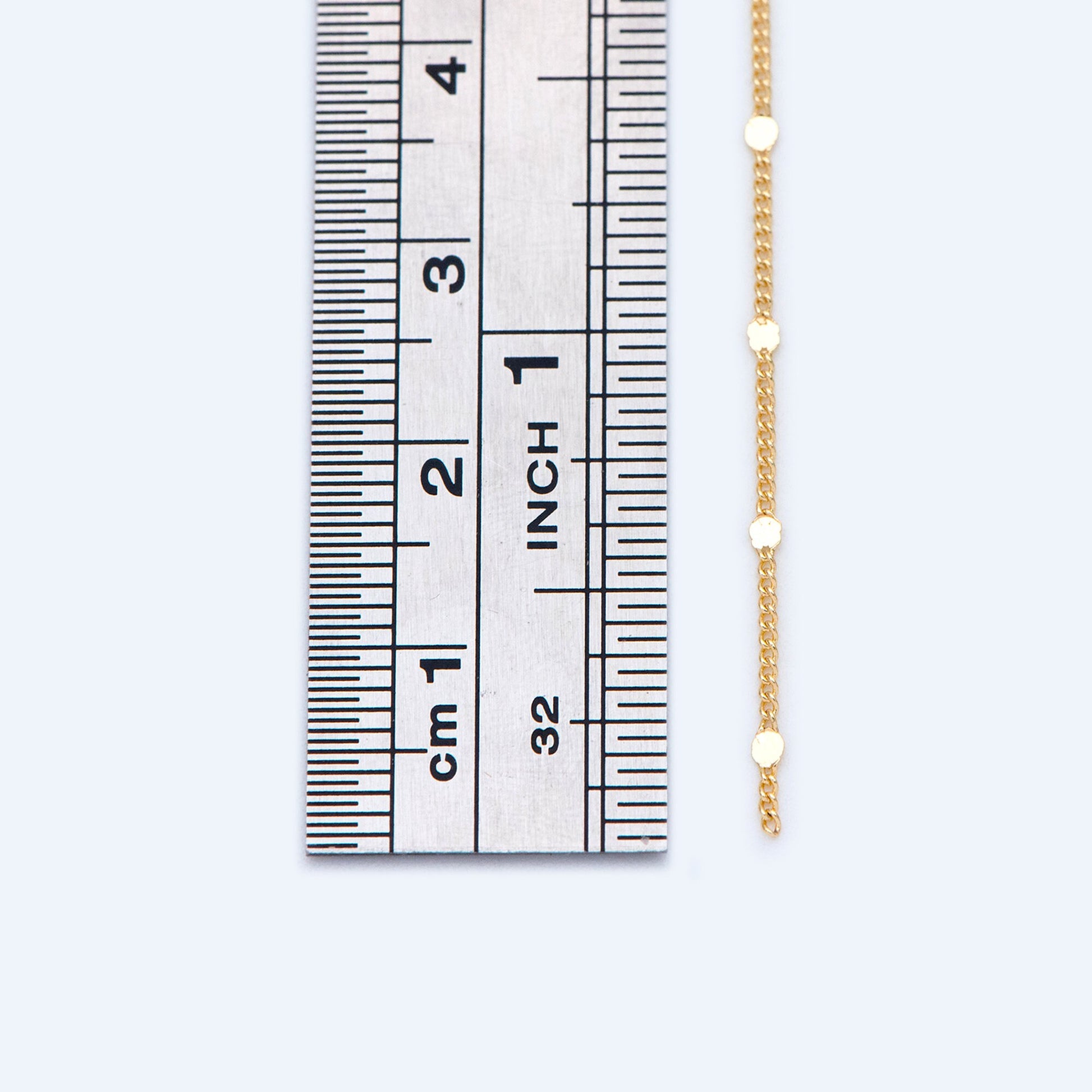 Tiny Gold/ Silver Tone Curb Chains, 0.9mm Thin Chain with 1.6mm Flat Disc, Delicate Chains for DIY Necklace (#LK-240)/ 1 Meter=3.3 ft