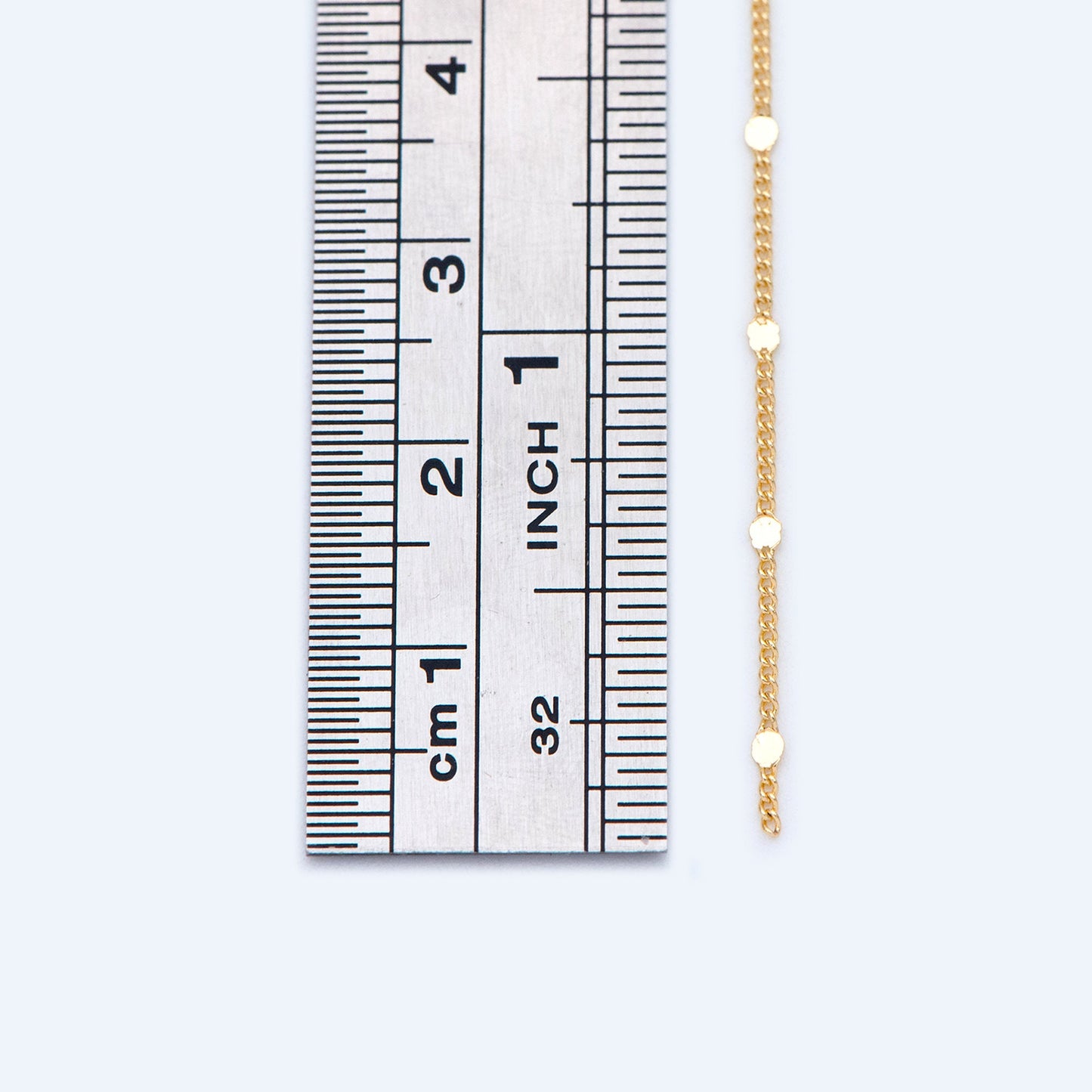 Tiny Gold/ Silver Tone Curb Chains, 0.9mm Thin Chain with 1.6mm Flat Disc, Delicate Chains for DIY Necklace (#LK-240)/ 1 Meter=3.3 ft