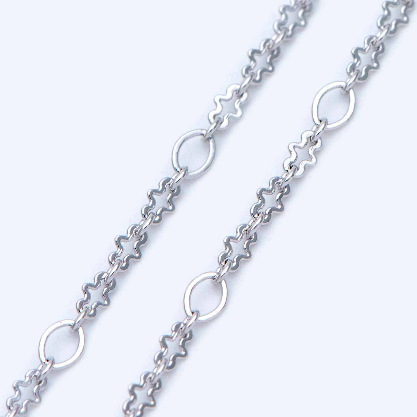 Rhodium plated Brass Link Chains 3mm (#LK-241-2)/ 1 Meter=3.3 ft