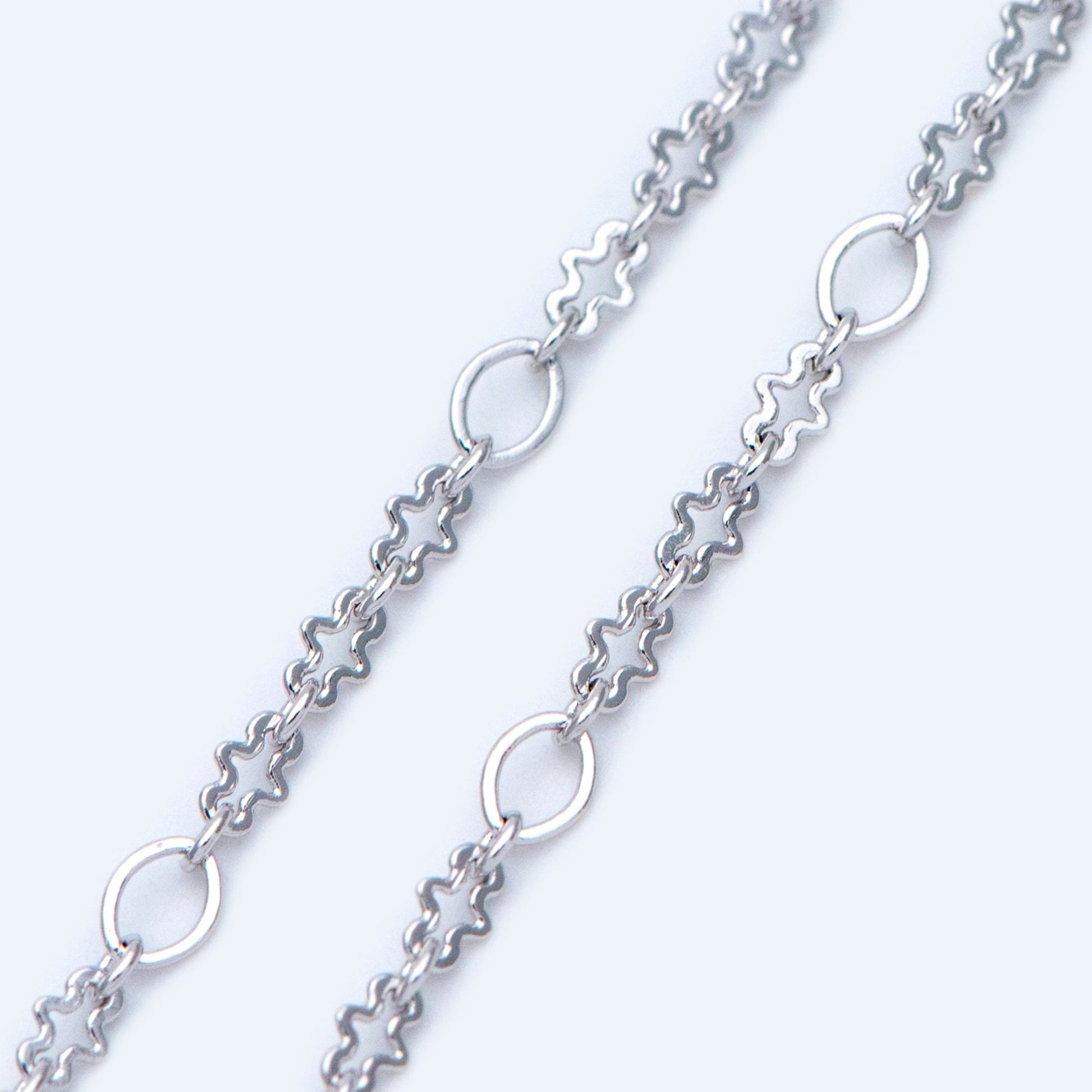 Rhodium plated Brass Link Chains 3mm (#LK-241-2)/ 1 Meter=3.3 ft