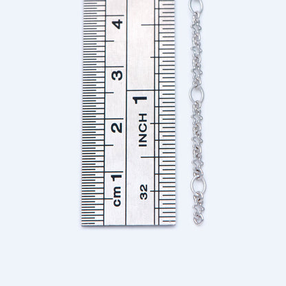 Rhodium plated Brass Link Chains 3mm (#LK-241-2)/ 1 Meter=3.3 ft