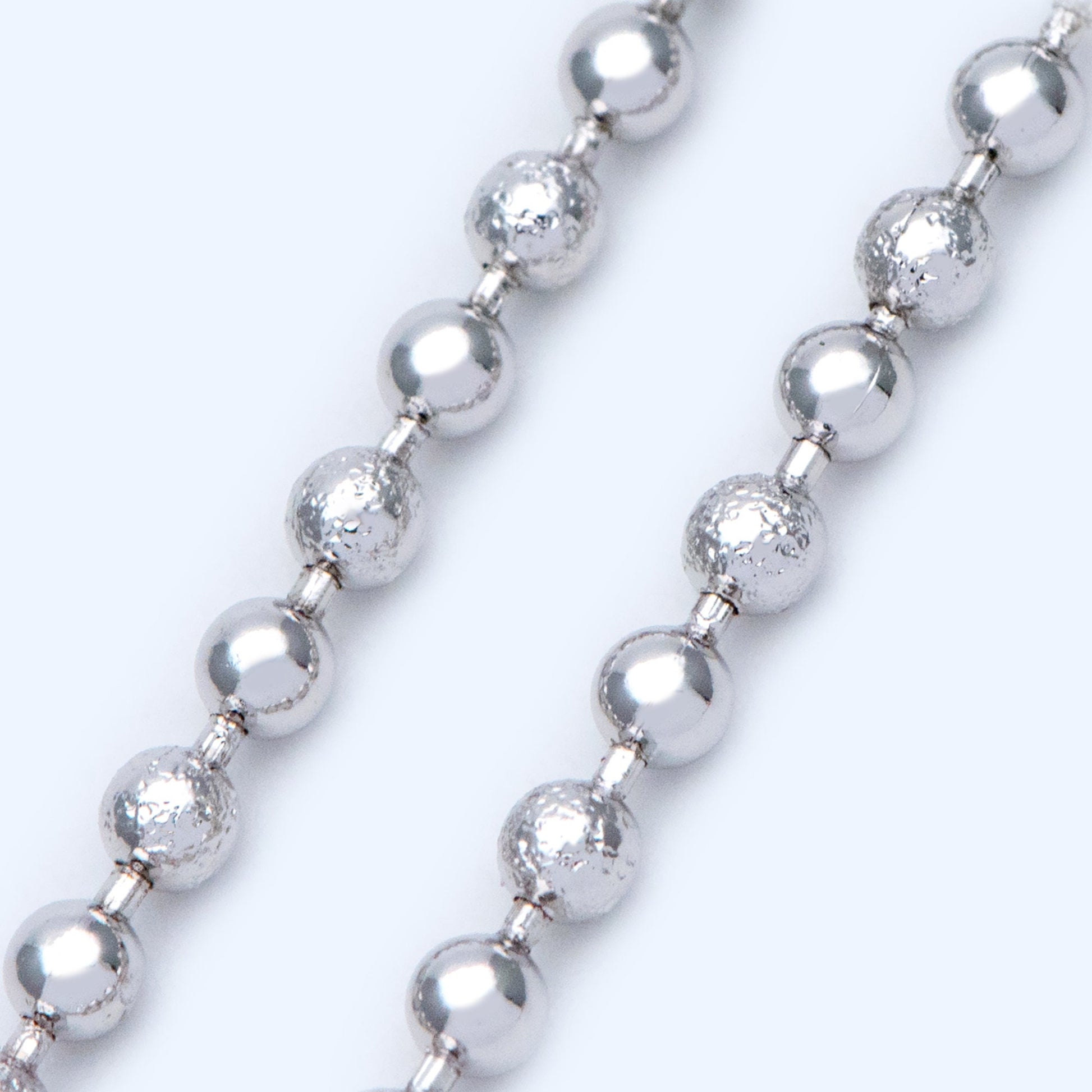 Silver tone Ball Chains 2.5mm, Matte/ Smooth Round Beaded Chain, Necklace Chain Wholesale (#LK-236-2)/ 1 Meter=3.3 ft