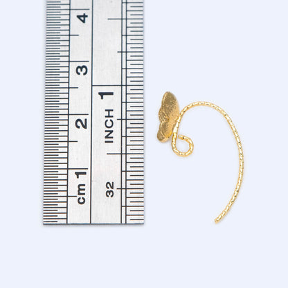 10pcs Gold plated Brass butterfly Ear Hooks, Simple Earwires Earring Components (GB-1202)