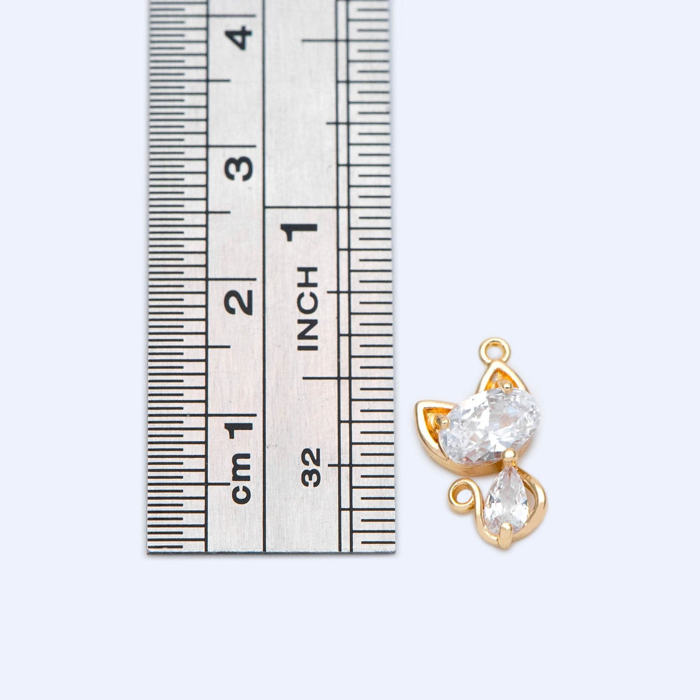 4pcs Shiny Gold Cat Pendant,15x9mm,Cat Necklace, Cz Charm, Cat Charm, Cat Medallion, Gold Plated Findings(GB-2074-D)