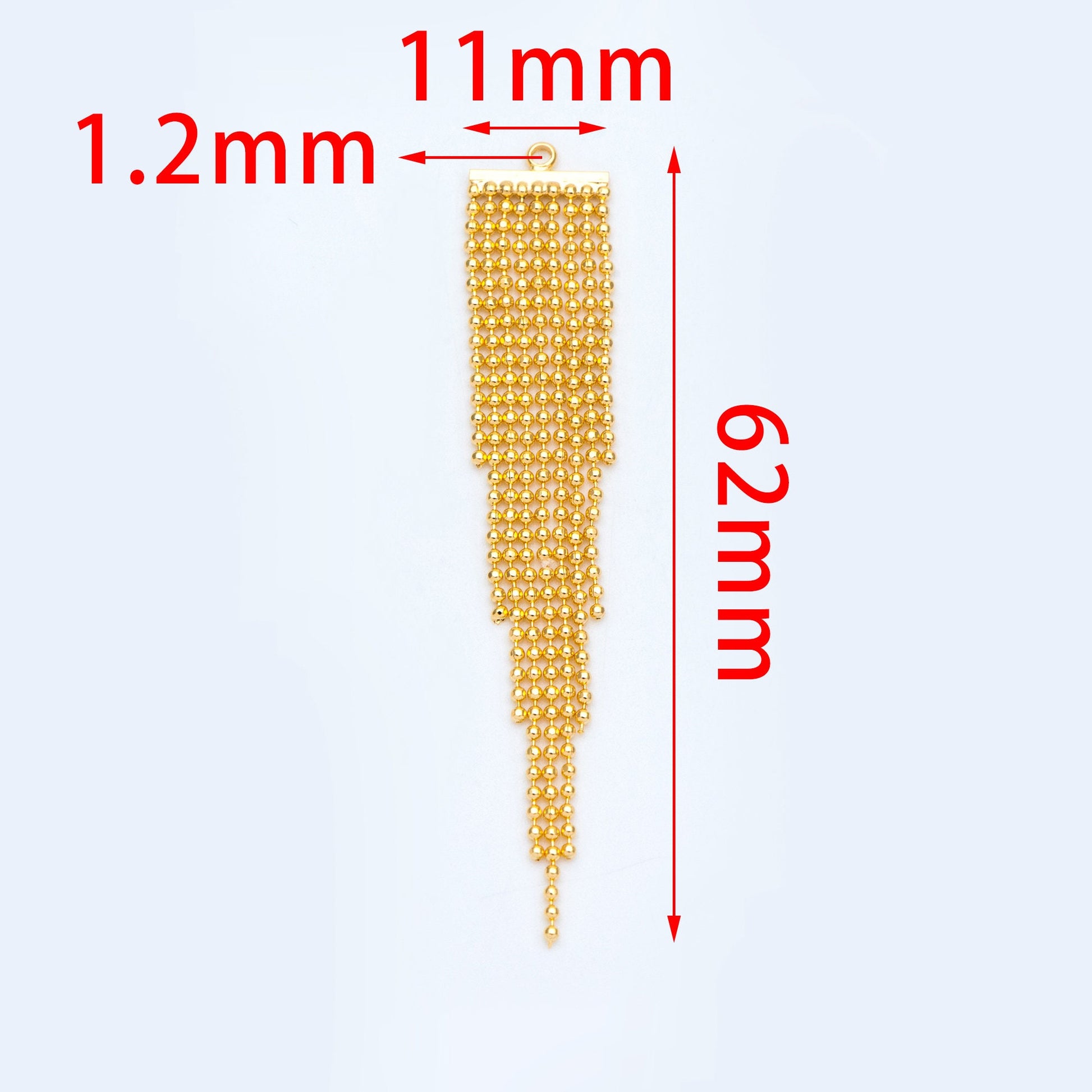 4pcs Gold/ Silver tone Chain Tassels 62mm Long, Ball Chain Tassels，Earring Tassels (GB-945-D)