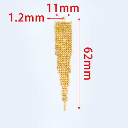 4pcs Gold/ Silver tone Chain Tassels 62mm Long, Ball Chain Tassels，Earring Tassels (GB-945-D)