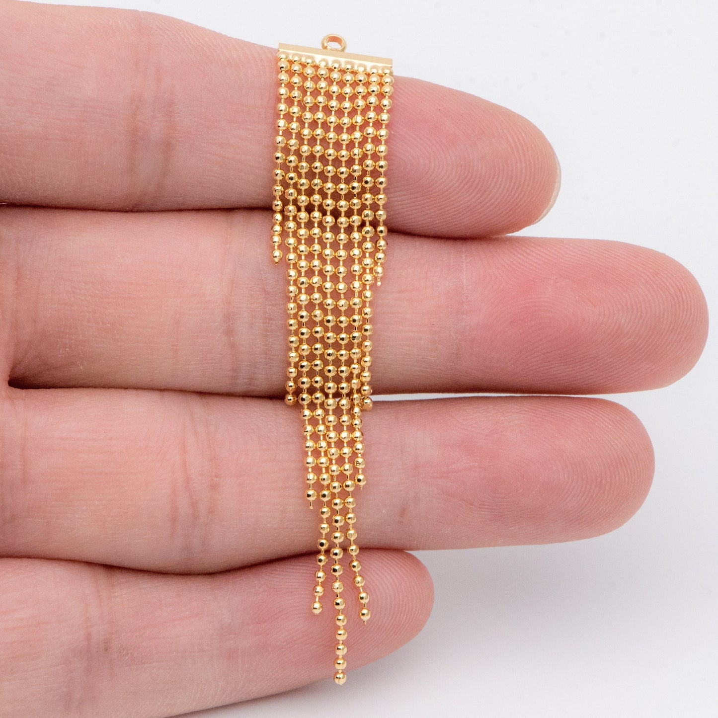 4pcs Gold/ Silver tone Chain Tassels 62mm Long, Ball Chain Tassels，Earring Tassels (GB-945-D)