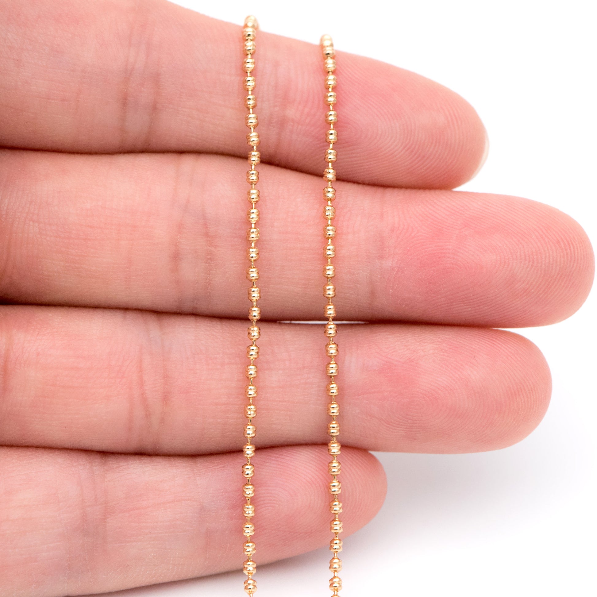 Gold/ Silver tone Ball Chains 1.5mm, Gold/ Rhodium plated Brass, DIY Necklace Chain Wholesale (#LK-229)/ 1 Meter=3.3 ft