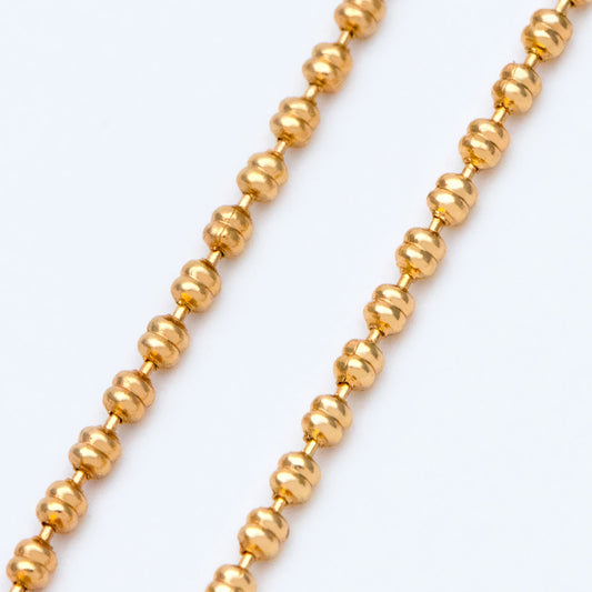 Gold/ Silver tone Ball Chains 1.5mm, Gold/ Rhodium plated Brass, DIY Necklace Chain Wholesale (#LK-229)/ 1 Meter=3.3 ft