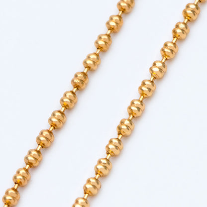 Gold/ Silver tone Ball Chains 1.5mm, Gold/ Rhodium plated Brass, DIY Necklace Chain Wholesale (#LK-229)/ 1 Meter=3.3 ft