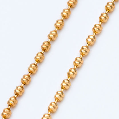 Gold/ Silver tone Ball Chains 1.5mm, Gold/ Rhodium plated Brass, DIY Necklace Chain Wholesale (#LK-229)/ 1 Meter=3.3 ft