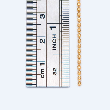 Gold/ Silver tone Ball Chains 1.5mm, Gold/ Rhodium plated Brass, DIY Necklace Chain Wholesale (#LK-229)/ 1 Meter=3.3 ft