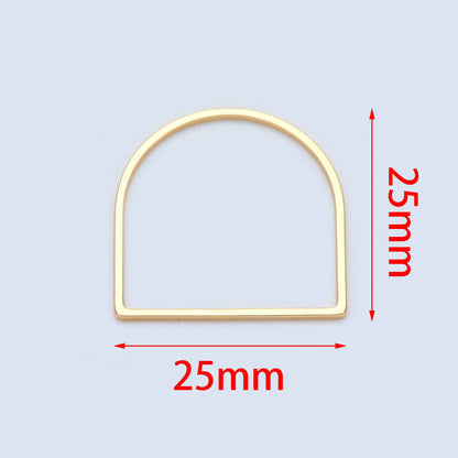 10pcs Gold/ Silver tone Horseshoe Loops, Geometric Hoop Link Connectors, Gold/ Rhodium plated BrassHorse Shoe Hoop Pendants (GB-1314)