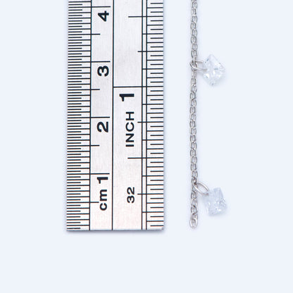 Gold/ Silver tone Beaded Chains, Gold/ Rhodium plated Brass Chain with CZ Beads 4mm (#LK-192)/ 1 Meter=3.3 ft