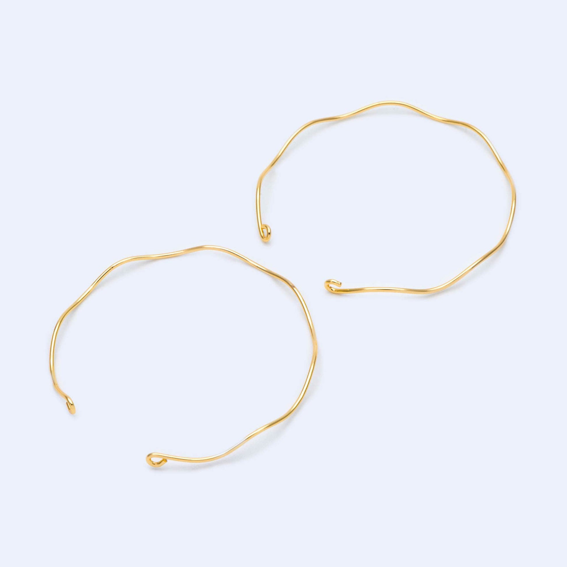 4pcs Gold/ Silver Waved Bangle Bracelets, Brass Expandable Bangle Wire (#GB-1169)