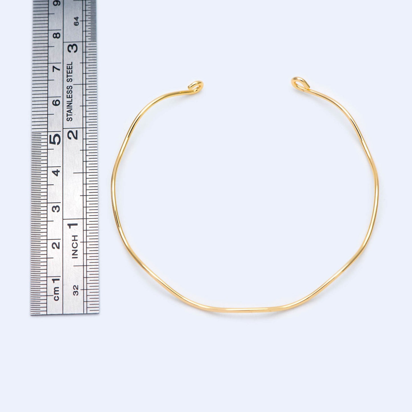 4pcs Gold/ Silver Waved Bangle Bracelets, Brass Expandable Bangle Wire (#GB-1169)