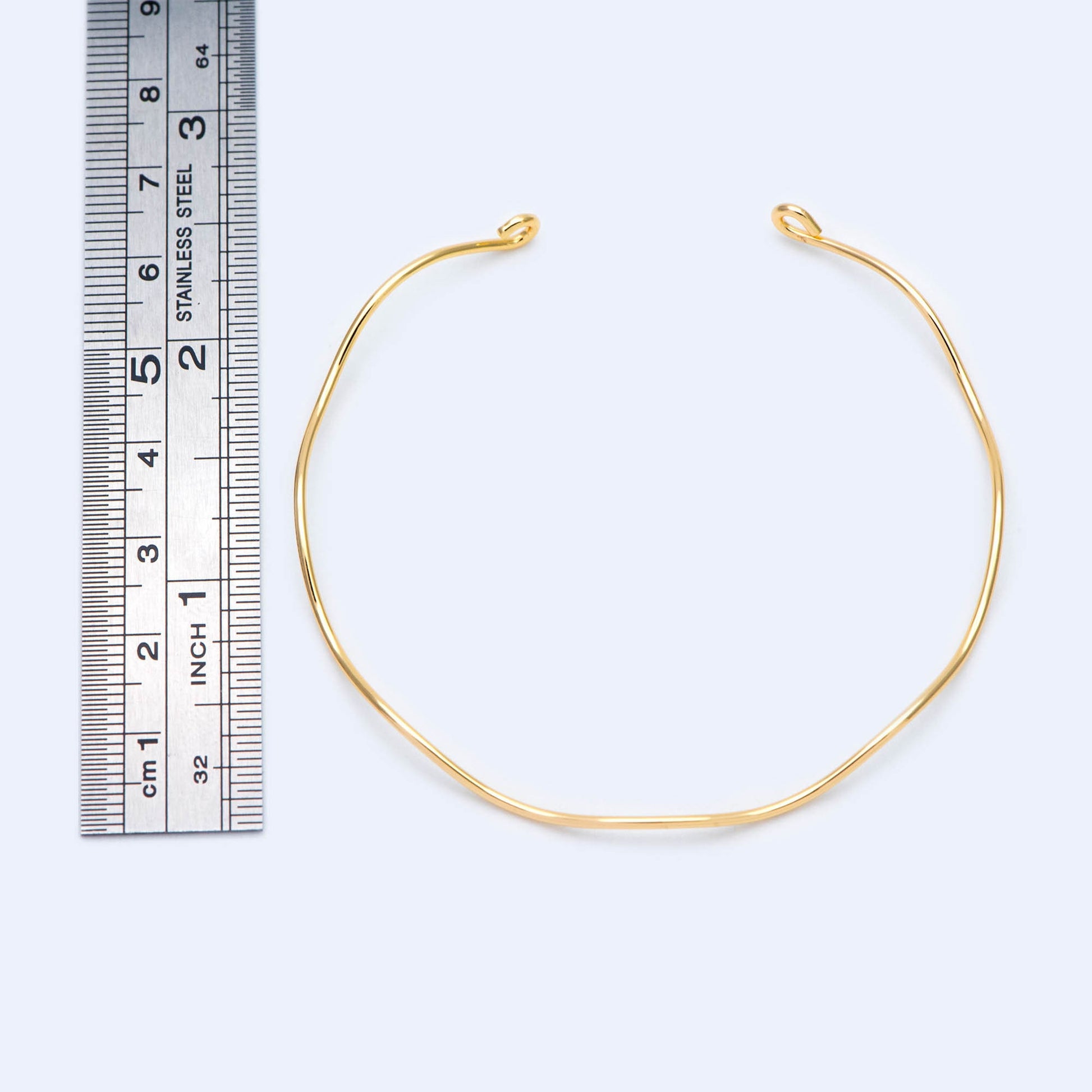 4pcs Gold/ Silver Waved Bangle Bracelets, Brass Expandable Bangle Wire (#GB-1169)