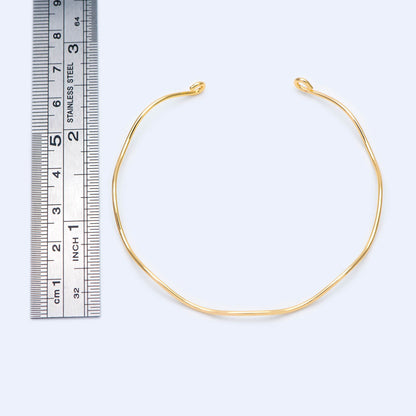 4pcs Gold/ Silver Waved Bangle Bracelets, Brass Expandable Bangle Wire (#GB-1169)