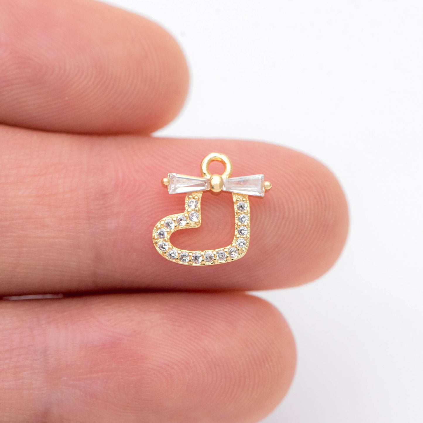 4pcs Gold plated Brass Micro Pave Sock Charms, Christmas Stocking Pendants 11x10mm (GB-713-J)