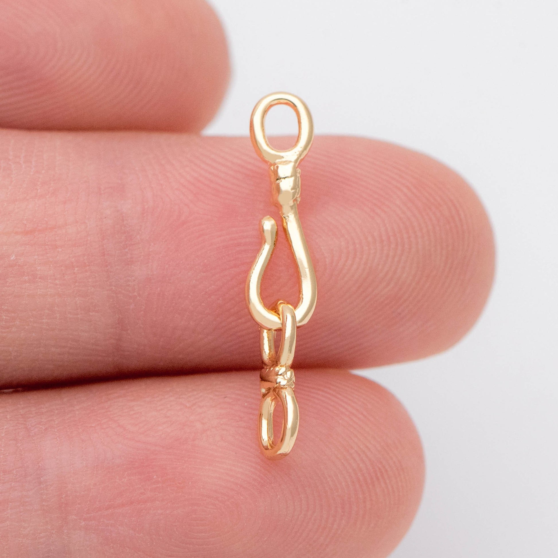 10pcs Gold plated Brass Hook And Eye Clasp, 23/28mm, Bracelet Clasp, Jewelry Clasp (GB-1185)