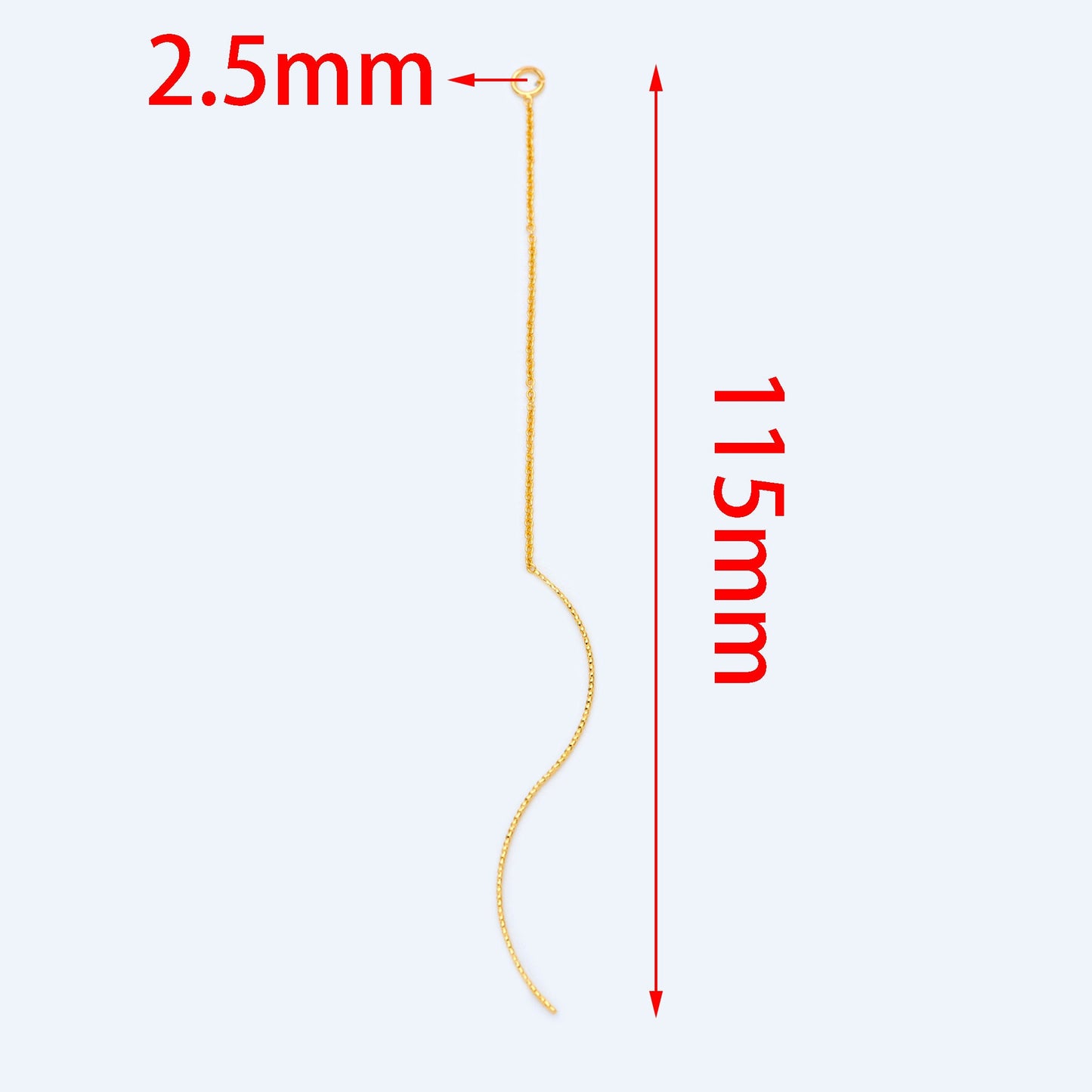 10pcs Gold Ear Threader Earrings,Chain Earrings, Earwire Thread with Jump Ring, Dainty Earrings (GB-1299-B)