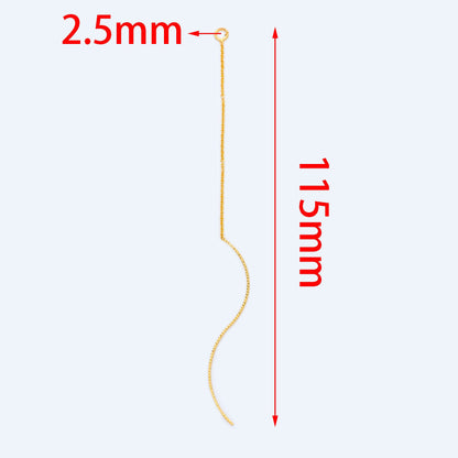 10pcs Gold Ear Threader Earrings,Chain Earrings, Earwire Thread with Jump Ring, Dainty Earrings (GB-1299-B)